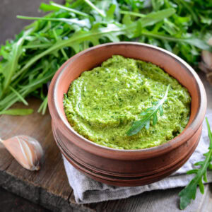 pesto in a rustic