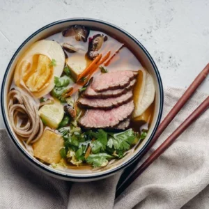 ramen roasted beef shiitake mushrooms